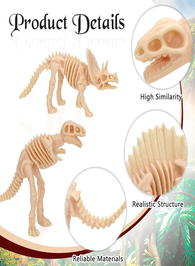 VICROIC 60 PCS Dinosaur Fossil Skeletons, Assorted Dinosaur Skeleton Toys Figures for Science Play Dino Sand Dig Party Favor Decorations - Image 3